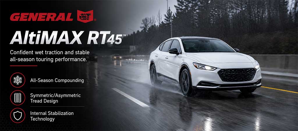 General Altimax RT45 confidence wet traction and stable all-season touring performance